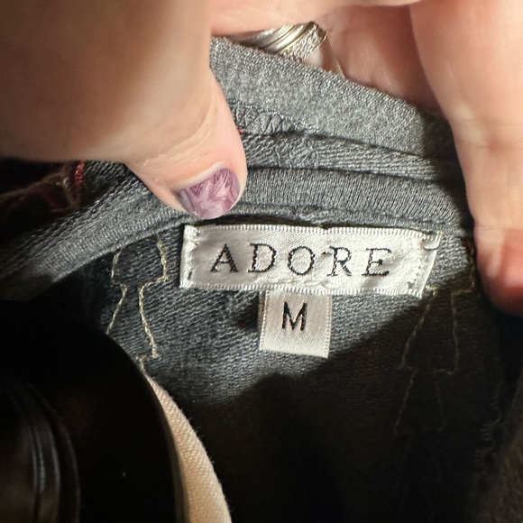 Adore grey embroidered long hoodie size m - Picture 6 of 8